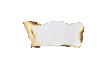 White paper burn marks isolated on black background.