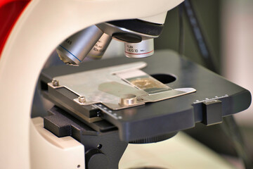 microscope in laboratory magnify, pharmaceutical, studying, industry, examining, genetic, healthcare, investigation, liquid, optic, technician, tube, bacterium, cell, clinic, doctor, school, universit