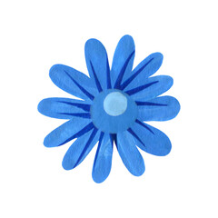 blue flower on white background