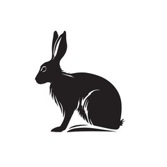 Minimal rabbit vector illustration. Hare icon of wild bunny animal. Simple modern logo. Cute concept drawing. Business or company identity. Clean modern graphic illustration. Concept of speed.