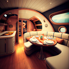 Luxury yacht interior concept - generative ai