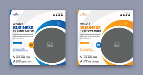 Digital marketing solution agency editable minimal promotional square social media post banner template. Web banner ads for your creative online business.