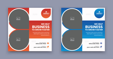 Digital marketing solution agency editable minimal promotional square social media post banner template. Web banner ads for your creative online business.