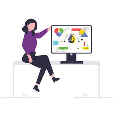 a girl as a graphic designer