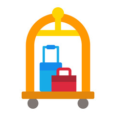 Luggage Cart Flat Icon
