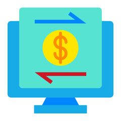 Online Transfer Flat Icon