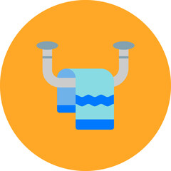 Towel Multicolor Circle Flat Icon