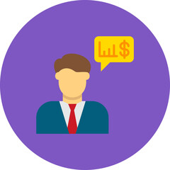 Financial Advisor Multicolor Circle Flat Icon