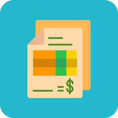 Invoice Multicolor Round Corner Flat Icon