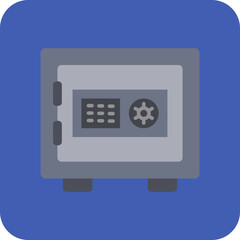 Safe Box Multicolor Round Corner Flat Icon