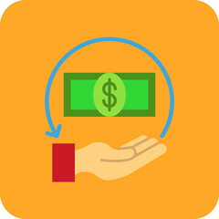 Refund Multicolor Round Corner Flat Icon