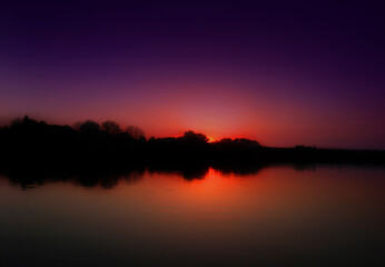 sunset over the lake
