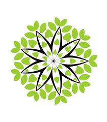 Green flower, plant vector design