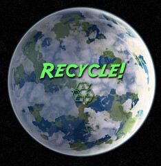 Recycle: A rendered view of the planet