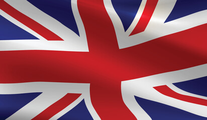 United Kingdom flag background.Waving UK flag vector