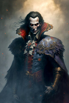 Vampire in cape AI generative