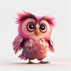 Fototapeta premium Cute Owl Character Design Generative AI Digital Art Illustration