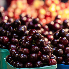 Juicy cherrys at the market
