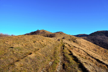 panorama from the path to antola mountain liguria italy
