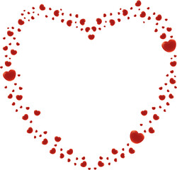 Vector confetti made from hearts.  transparent background.  Valentine's Day.