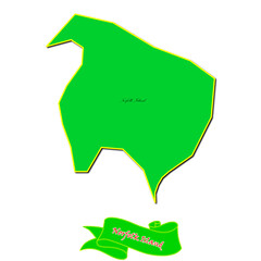 Vector map of Norfolk Island with subregions in green country name in red