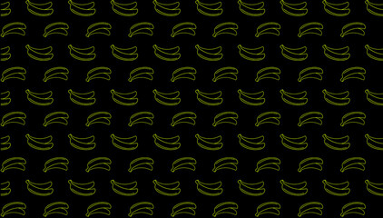 Seamless Pattern Bananas Black and Yellow Illustration vector design