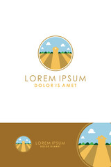 Landscape Farming House Vector, landscape park house in the village vector design