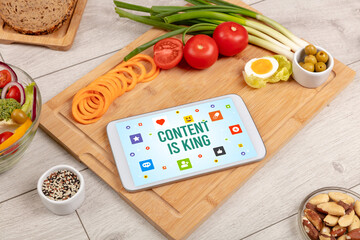 Healthy Tablet Pc compostion, social networking concept