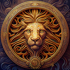 Leo, Leo sign, zodiac, cosmos, realistic illustration, animal, AI generated