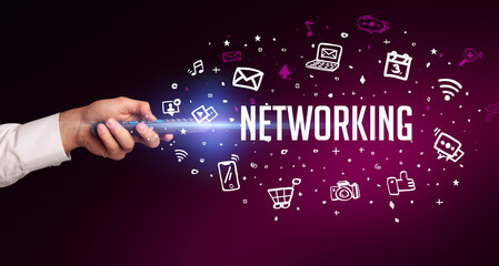 hand holding wireless peripheral concept