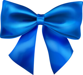 Beautiful big bow made of blue ribbon