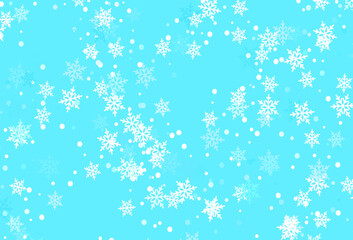 Fototapeta na wymiar Light Blue, Green vector template with ice snowflakes.