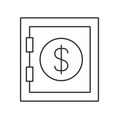 Bank safe, deposit box  vector icon. Line sign for mobile concept and web design. Symbol, logo illustration. Vector graphics