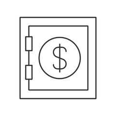 Bank safe, deposit box  vector icon. Line sign for mobile concept and web design. Symbol, logo illustration. Vector graphics