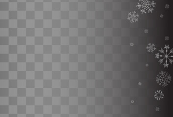 Gray Snowflake Vector Transparent Background.