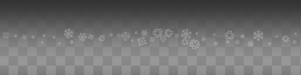 Gray Snowfall Vector Transparent Panoramic