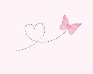 pink background with butterflies HEART ROUTE