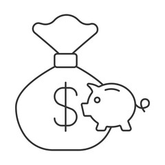 Money savings  vector icon. Line sign for mobile concept and web design. Symbol, logo illustration. Vector graphics