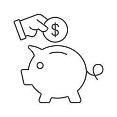 Pension calculator  vector icon. Line sign for mobile concept and web design. Symbol, logo illustration. Vector graphics