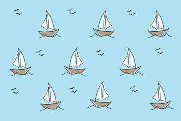 yacht ship boat marine background texture vector illustration