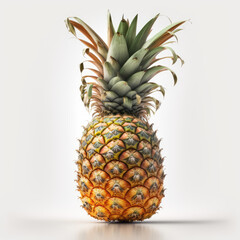 Generative AI illustration of pineapple in pink background