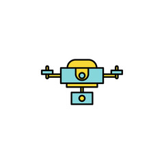 Robotics drone outline icon. Signs and symbols can be used for web, logo, mobile app, UI, UX on white background