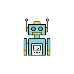 Robotics robot outline icon. Signs and symbols can be used for web, logo, mobile app, UI, UX on white background