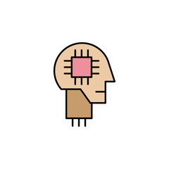 Robotics human mind robot outline icon. Signs and symbols can be used for web, logo, mobile app, UI, UX on white background