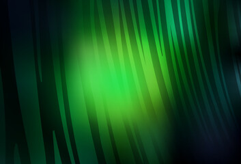 Naklejka premium Dark Green vector pattern with curved lines.