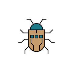 Robotics beetle robot bug outline icon. Signs and symbols can be used for web, logo, mobile app, UI, UX on white background