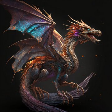 Red Dragon, Create an image of a flying dragon ultra realistic, generation AI