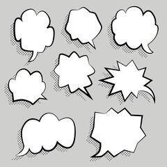 vector blank empty Comic bubbles vector illustration