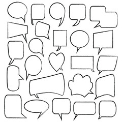 Obraz premium Black empty speech bubbles vector illustration