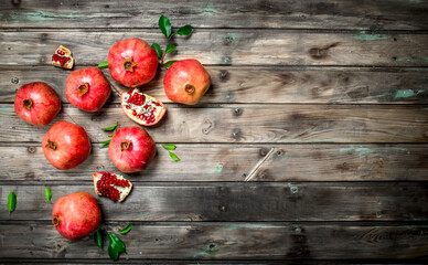 Juicy ripe pomegranates.